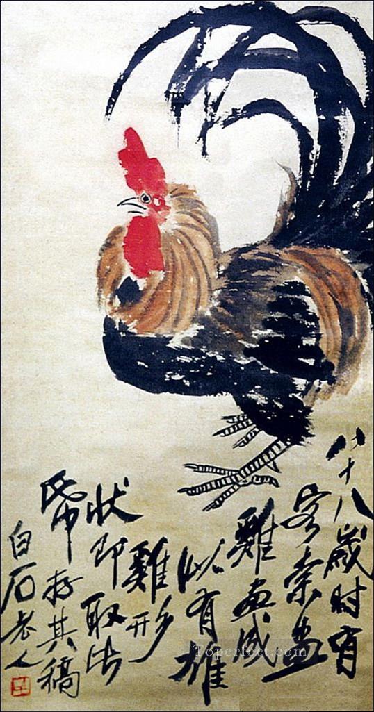中国の伝統的なチーバイシオンドリ油絵